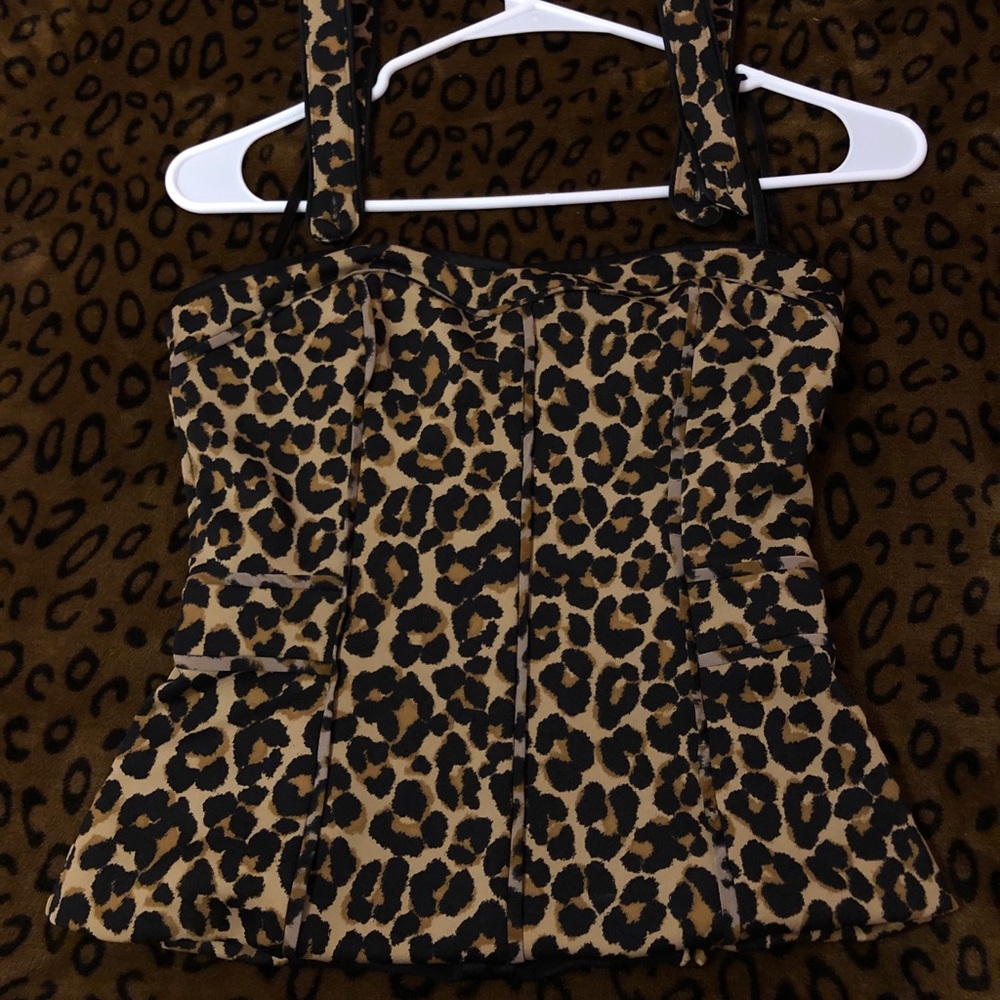 White house black market cheetah print top